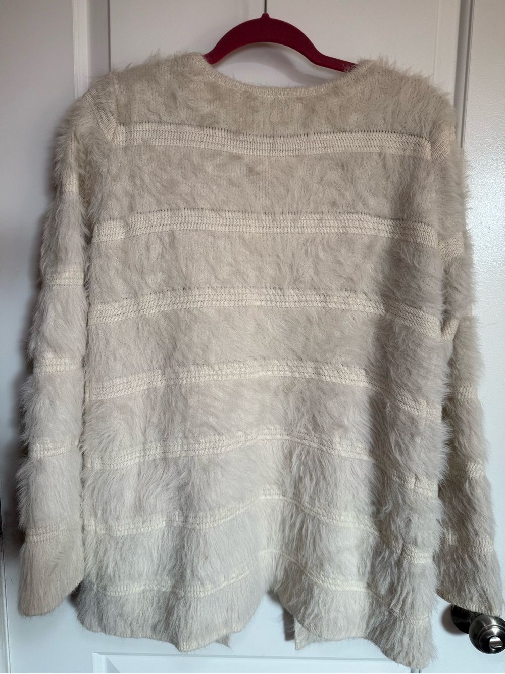 SALONI Cream Faux-Fur Open Front Teddy Jacket - Picture 3 of 6